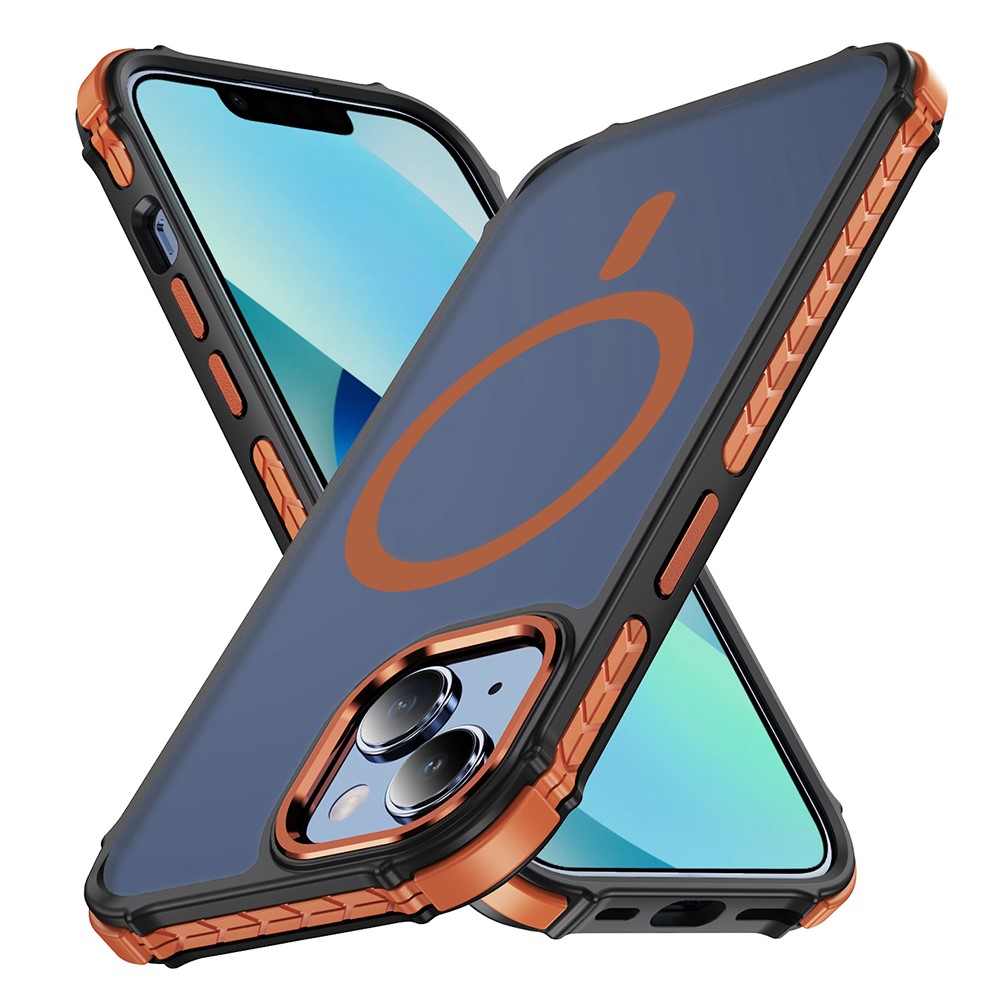 For iPhone 14 / 13 Case Compatible with MagSafe PC + TPU Skin Feeling Back Cover - Orange