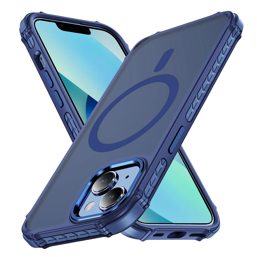 For iPhone 14 / 13 Case Compatible with MagSafe PC + TPU Skin Feeling Back Cover - Blue