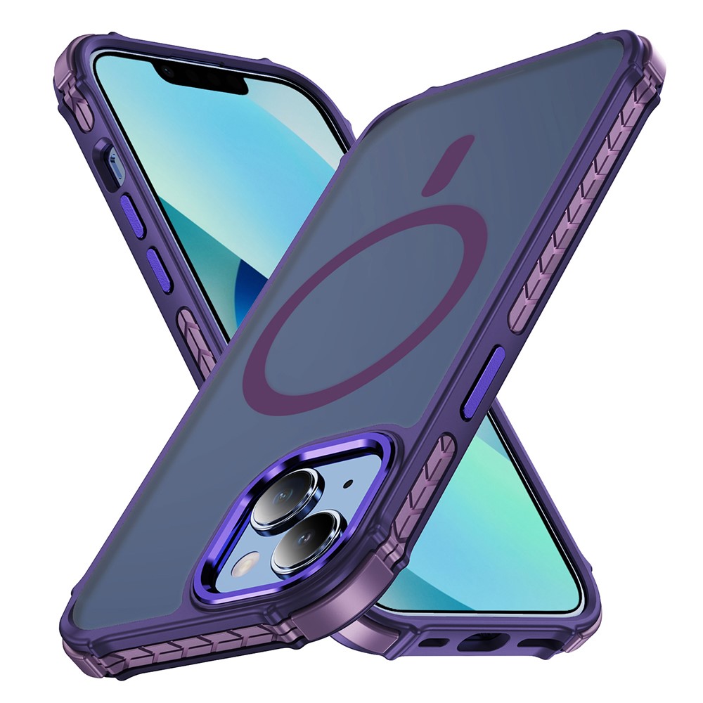 For iPhone 14 / 13 Case Compatible with MagSafe PC + TPU Skin Feeling Back Cover - Purple