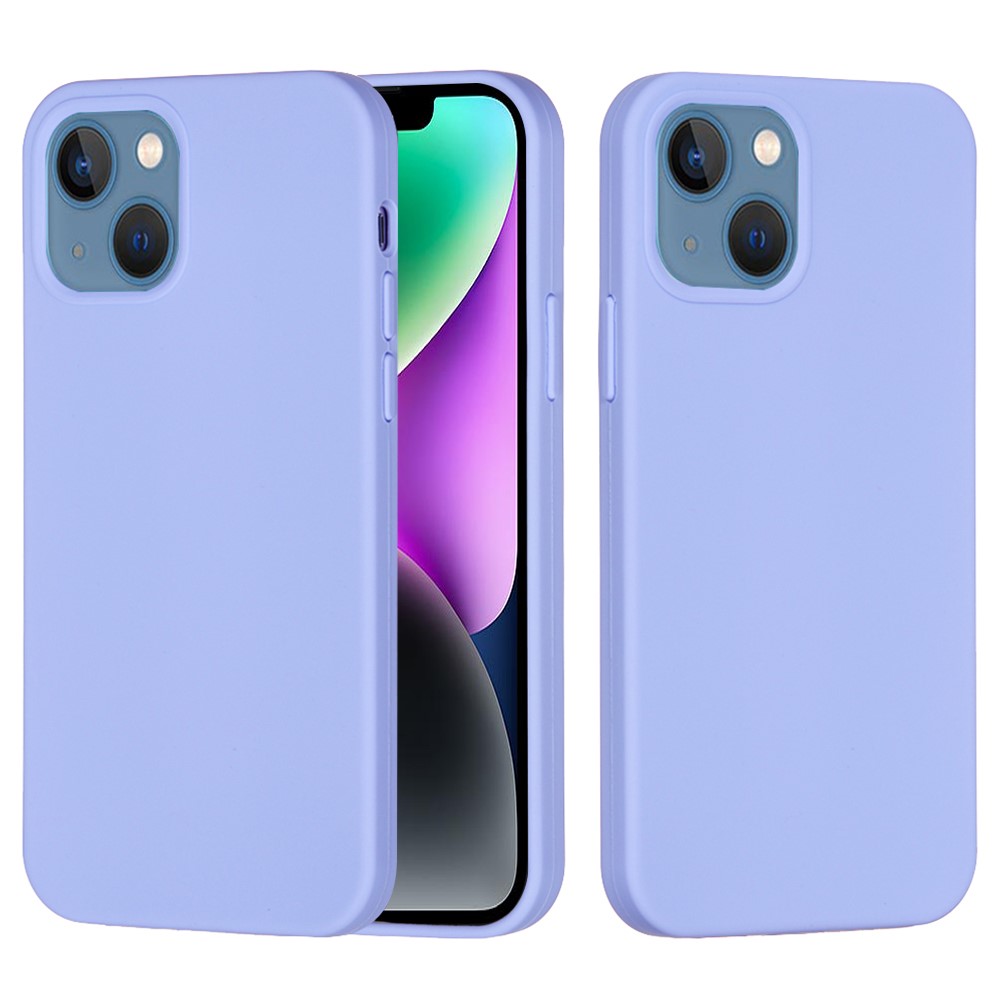Bulk Purchasing For iPhone 14 Case Liquid Silicone Soft Lining Back Phone Cover - Purple