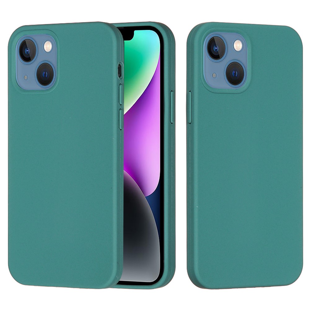 Bulk Purchasing For iPhone 14 Case Liquid Silicone Soft Lining Back Phone Cover - Dark Green