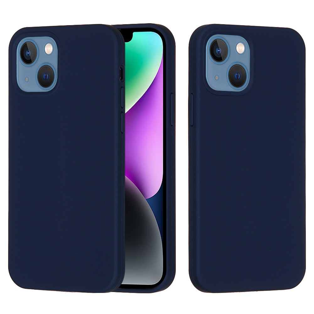 Bulk Purchasing For iPhone 14 Case Liquid Silicone Soft Lining Back Phone Cover - Midnight Blue