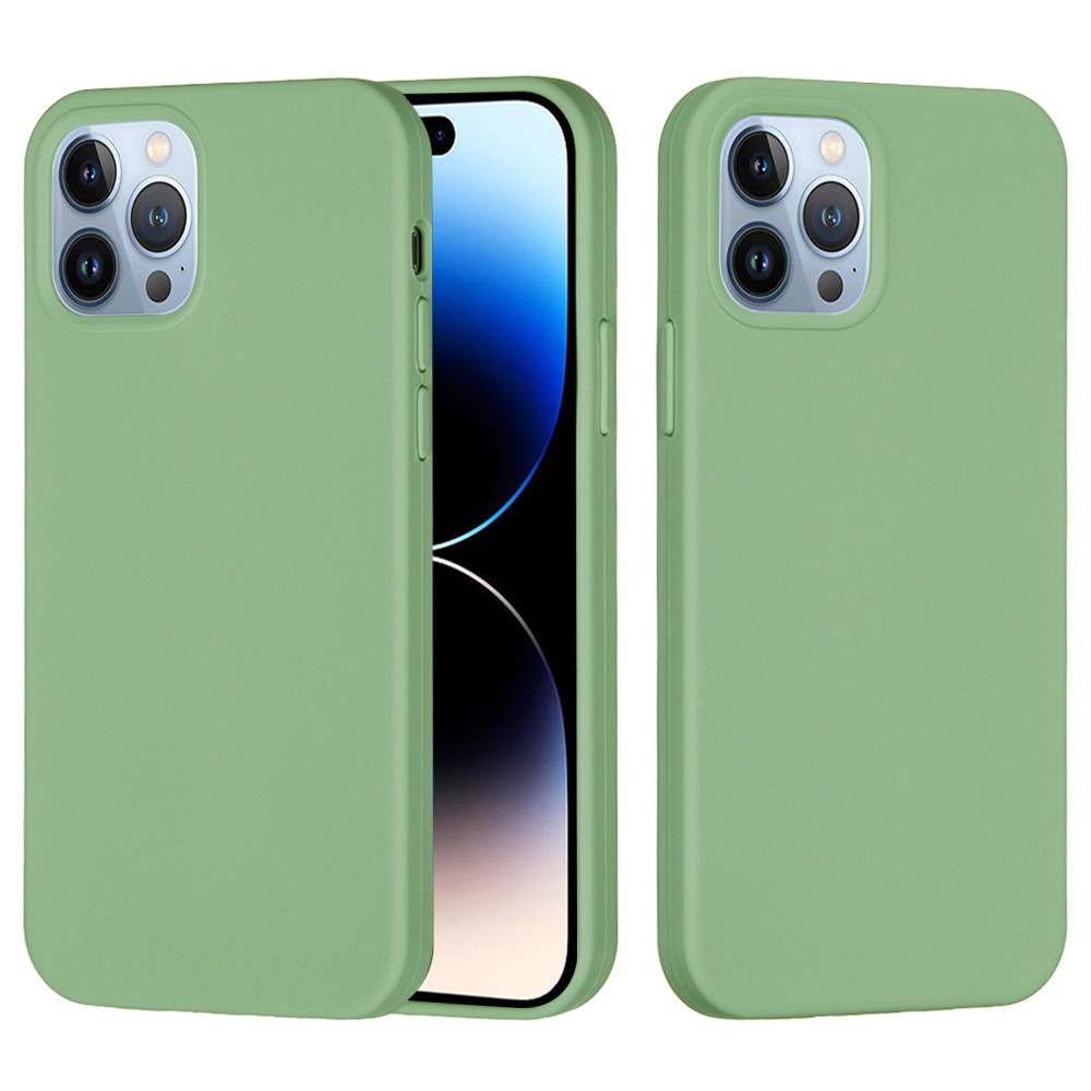 Bulk Purchasing For iPhone 14 Pro Case Liquid Silicone Soft Lining Back Phone Cover - Mint Green