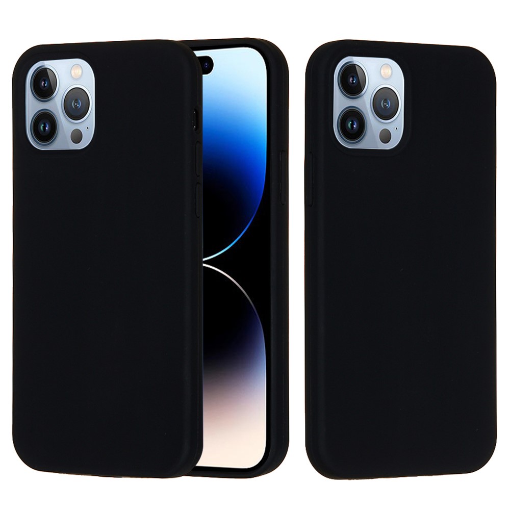 Bulk Purchasing For iPhone 14 Pro Case Liquid Silicone Soft Lining Back Phone Cover - Black