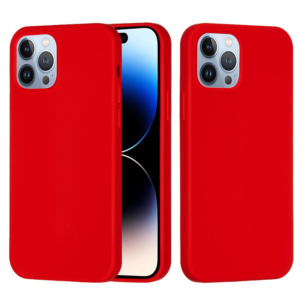 Bulk Purchasing For iPhone 14 Pro Case Liquid Silicone Soft Lining Back Phone Cover - Red