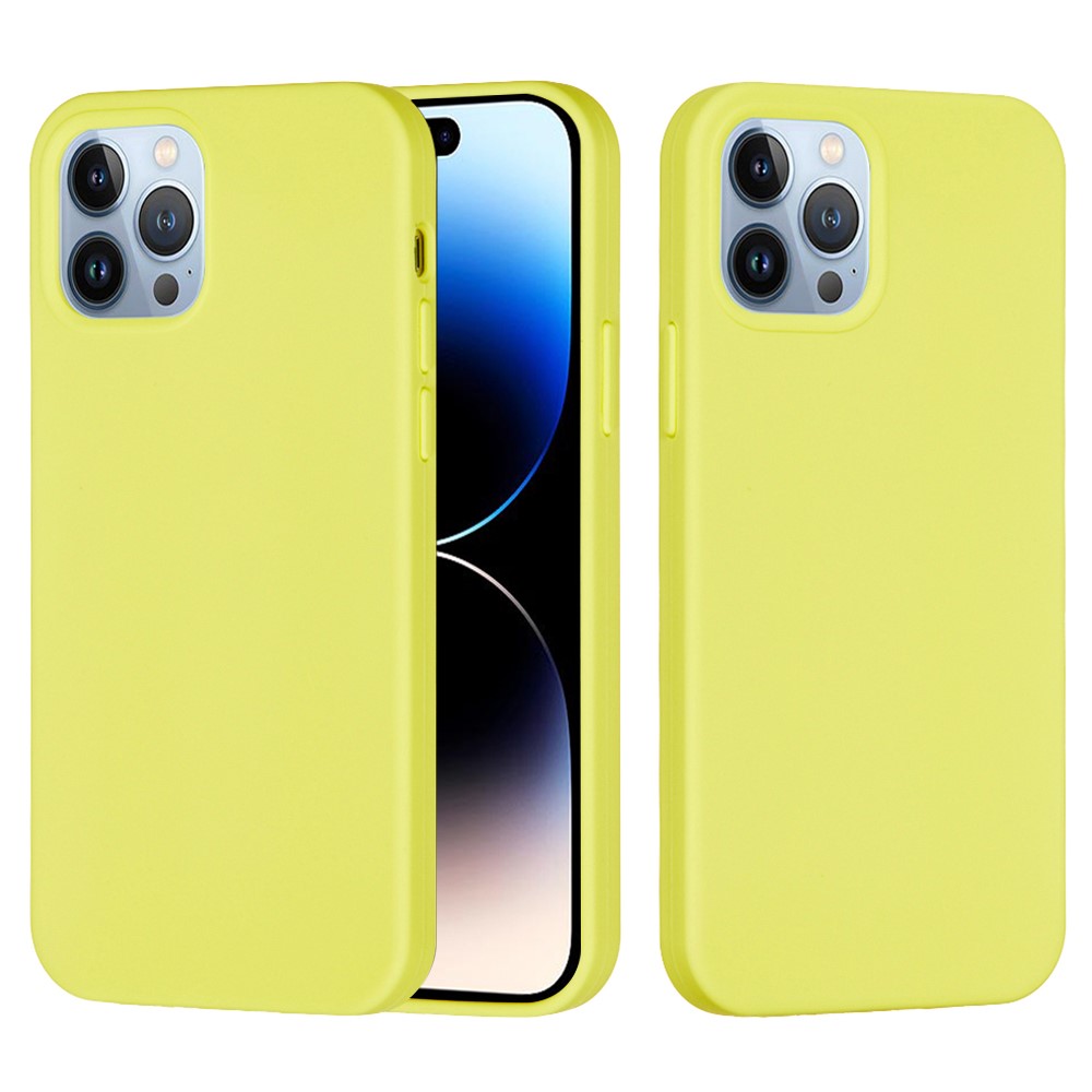 Bulk Purchasing For iPhone 14 Pro Case Liquid Silicone Soft Lining Back Phone Cover - Yellow
