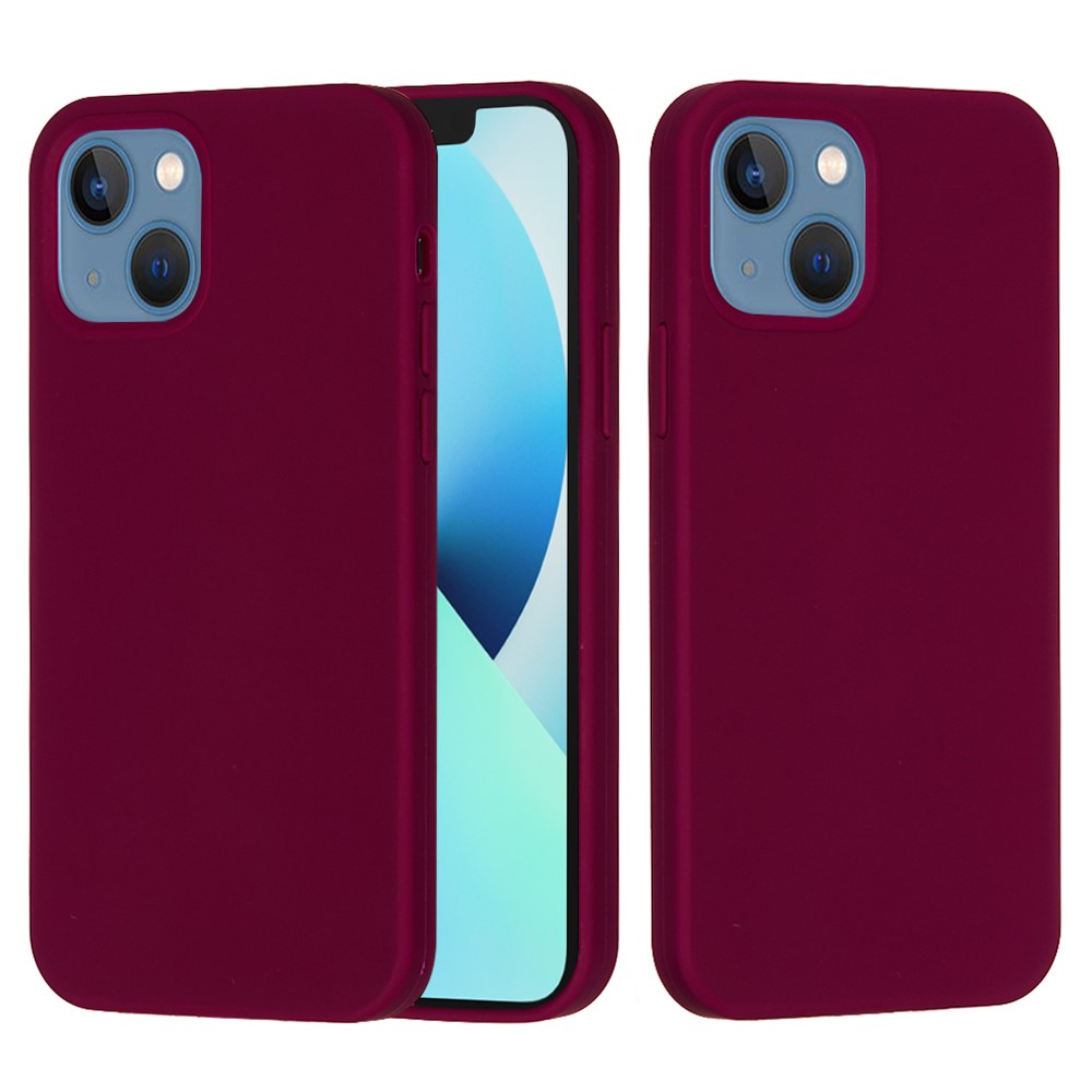 Bulk Purchasing For iPhone 13 Case Liquid Silicone Soft Lining Back Phone Cover - Wine Red