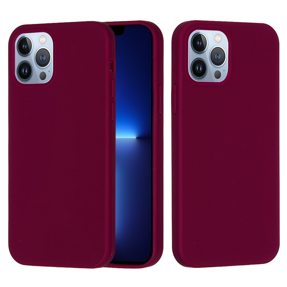 Bulk Purchasing For iPhone 13 Pro Case Liquid Silicone Soft Lining Back Phone Cover - Wine Red