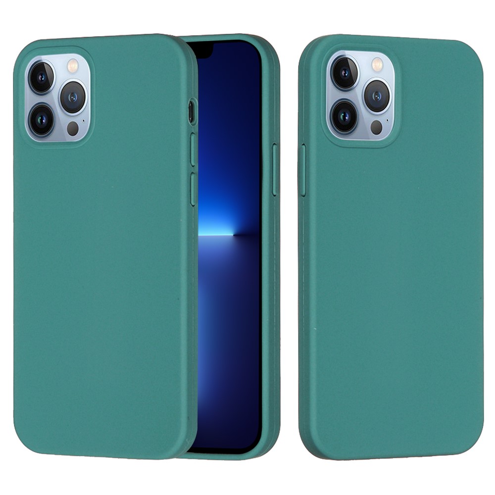 Bulk Purchasing For iPhone 13 Pro Max Case Liquid Silicone Soft Lining Back Phone Cover - Dark Green