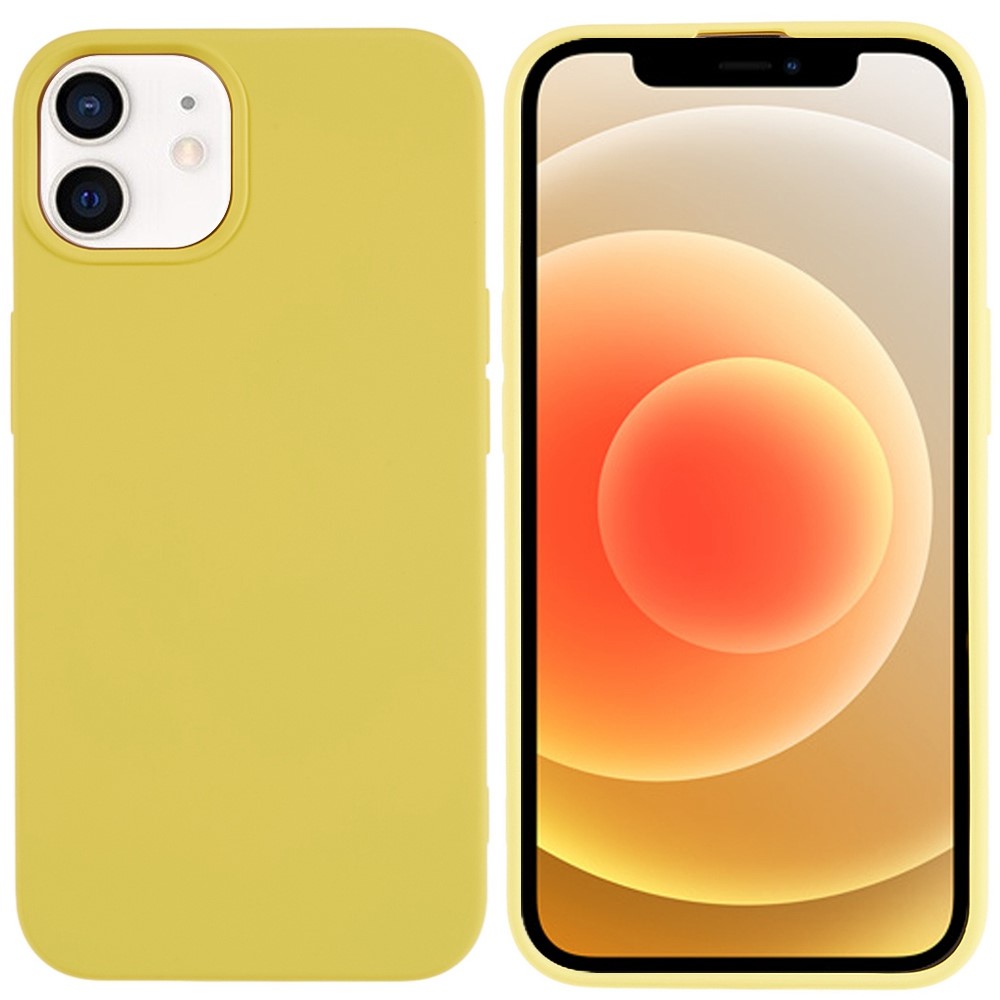 For iPhone 12 mini 5.4 inch Anti-scratch 2.0mm Soft TPU Case Drop-proof Cell Phone Cover - Yellow
