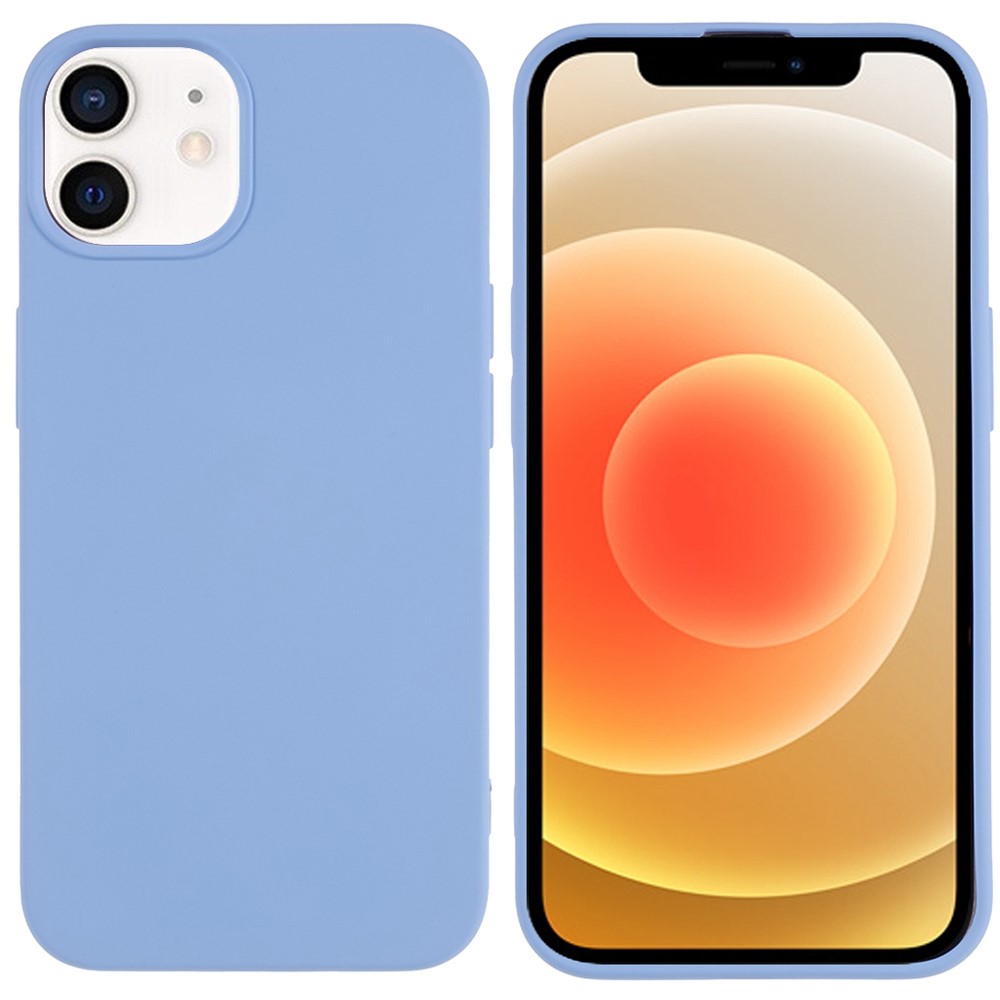 For iPhone 12 mini 5.4 inch Anti-scratch 2.0mm Soft TPU Case Drop-proof Cell Phone Cover - Purple