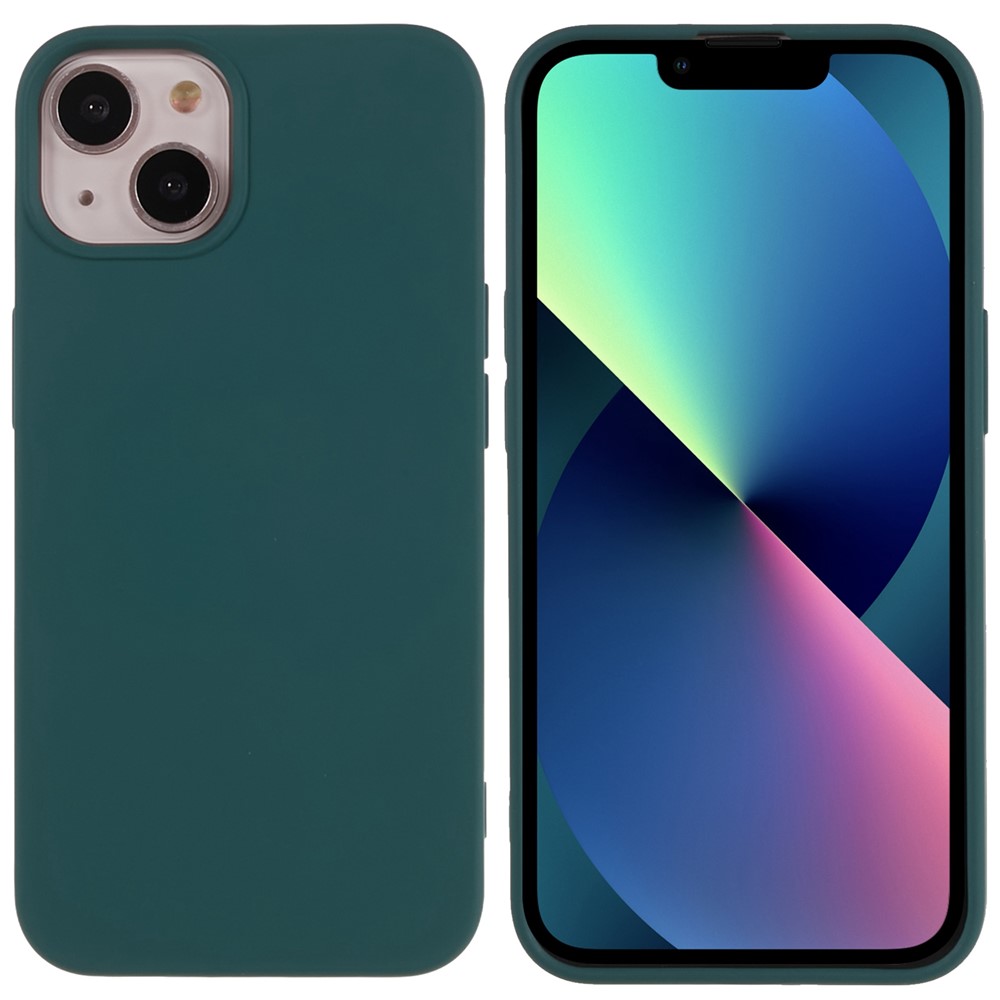 For iPhone 13 mini 5.4 inch Cell Phone Case 2.0mm Thickness Anti-drop Protection Flexible TPU Back Cover - Midnight Green