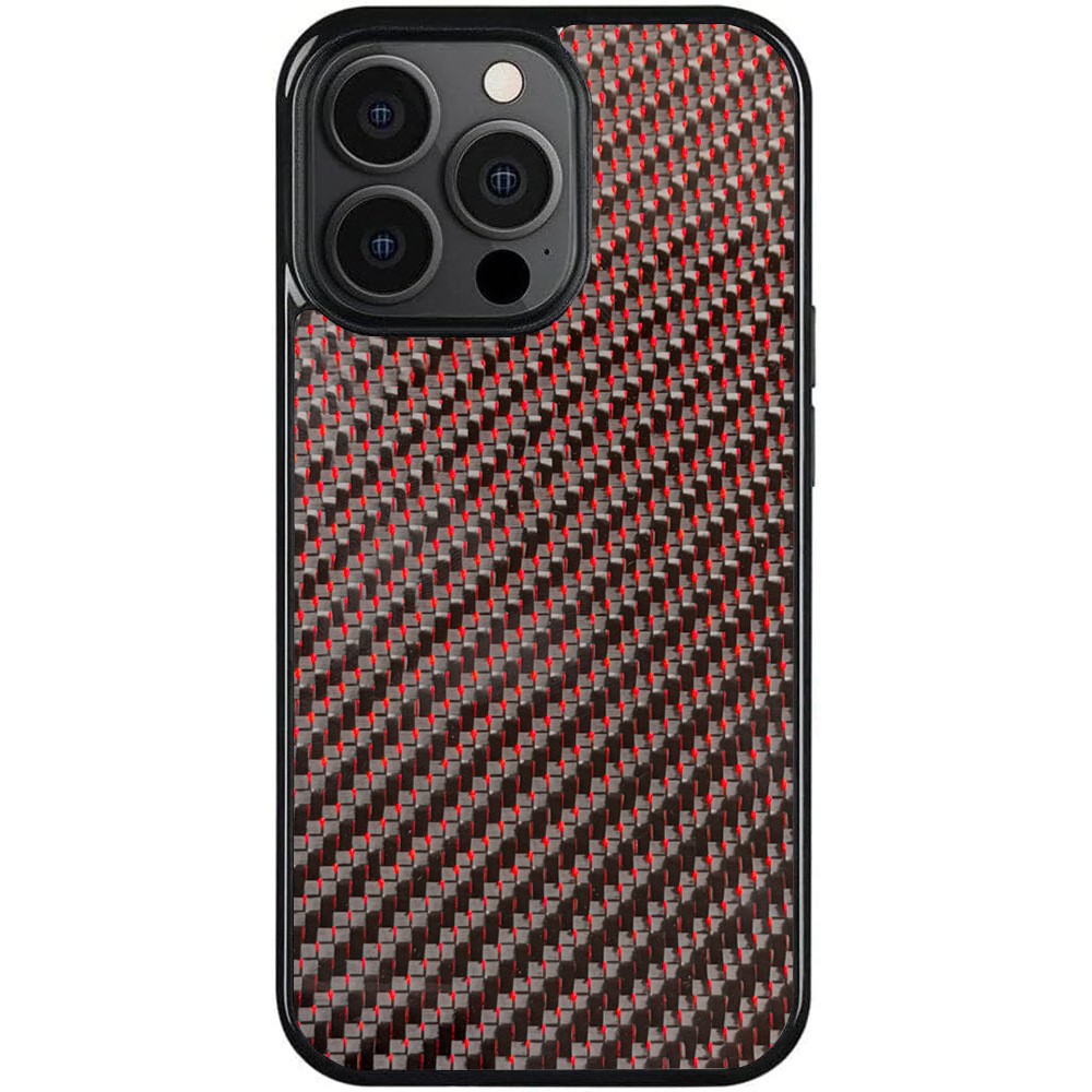 For iPhone 15 Pro Case Twill Texture Aramid Fiber + TPU Shockproof Phone Cover - Red