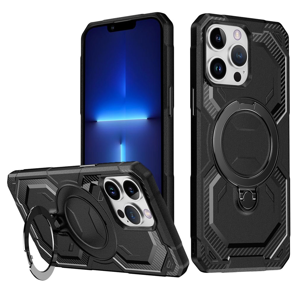 For iPhone 13 Pro Max Case Compatible with MagSafe Kickstand TPU + PC Phone Cover - Black