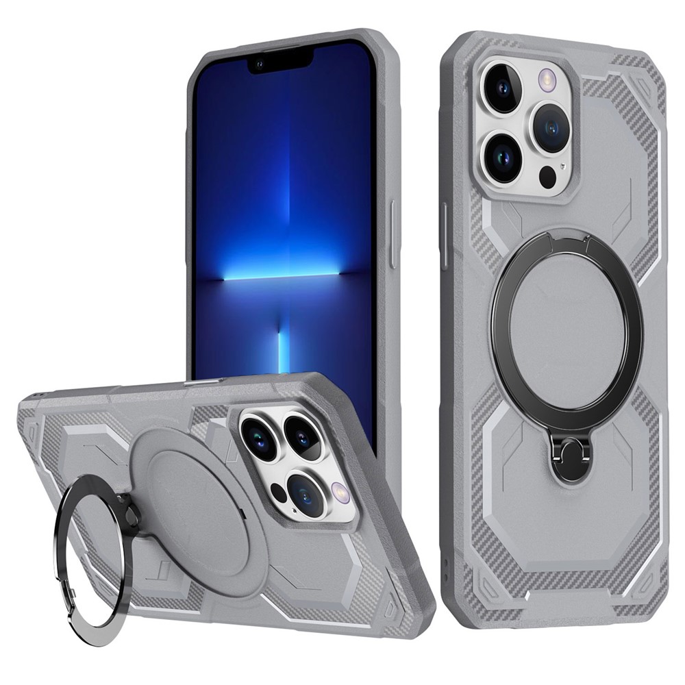 For iPhone 13 Pro Max Case Compatible with MagSafe Kickstand TPU + PC Phone Cover - Grey