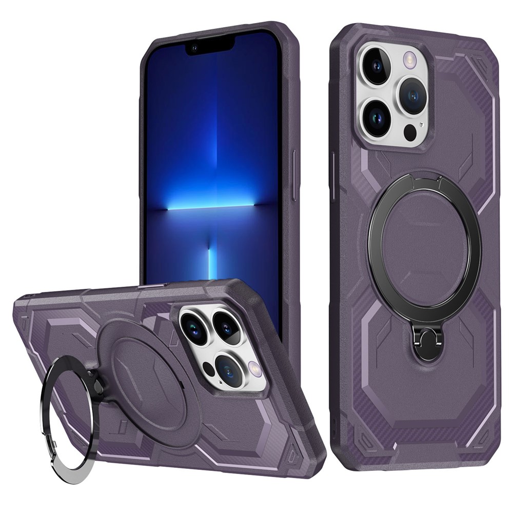 For iPhone 13 Pro Case Compatible with MagSafe Kickstand TPU + PC Phone Cover - Dark Purple