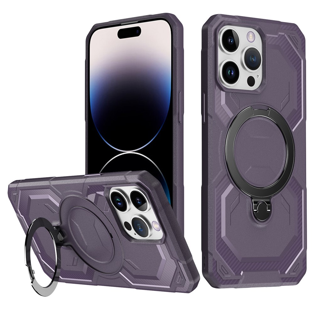 For iPhone 14 Pro Max Case Compatible with MagSafe Kickstand TPU + PC Phone Cover - Dark Purple