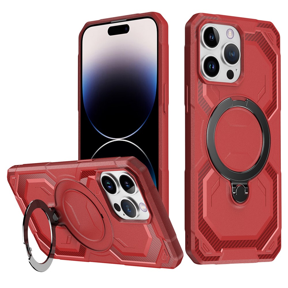 For iPhone 14 Pro Max Case Compatible with MagSafe Kickstand TPU + PC Phone Cover - Red