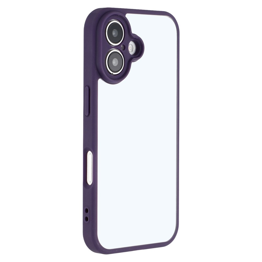 For iPhone 16 Plus Phone Case TPU + Acrylic Clear Back Cover - Purple