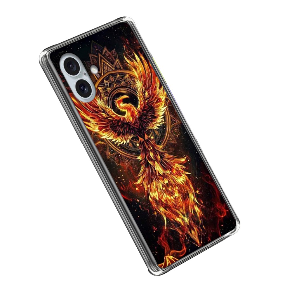 For iPhone 16 Plus Case IMD Pattern Printed Shockproof TPU Phone Cover - Phoenix
