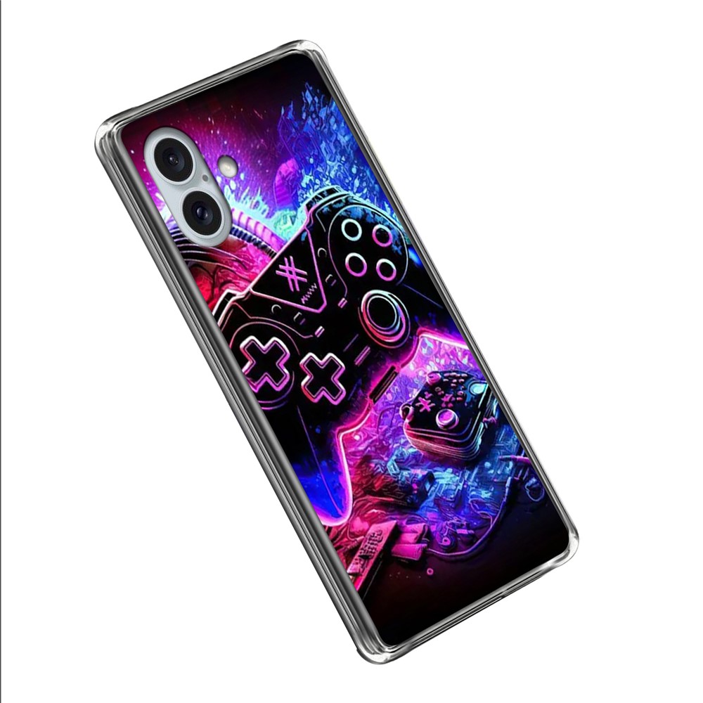 For iPhone 16 Plus Case IMD Pattern Printed Shockproof TPU Phone Cover - Game Controller