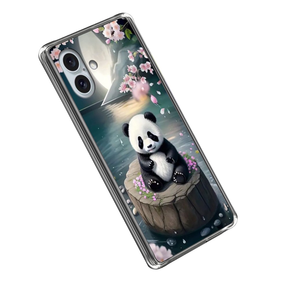 For iPhone 16 Plus Case IMD Pattern Printed Shockproof TPU Phone Cover - Panda