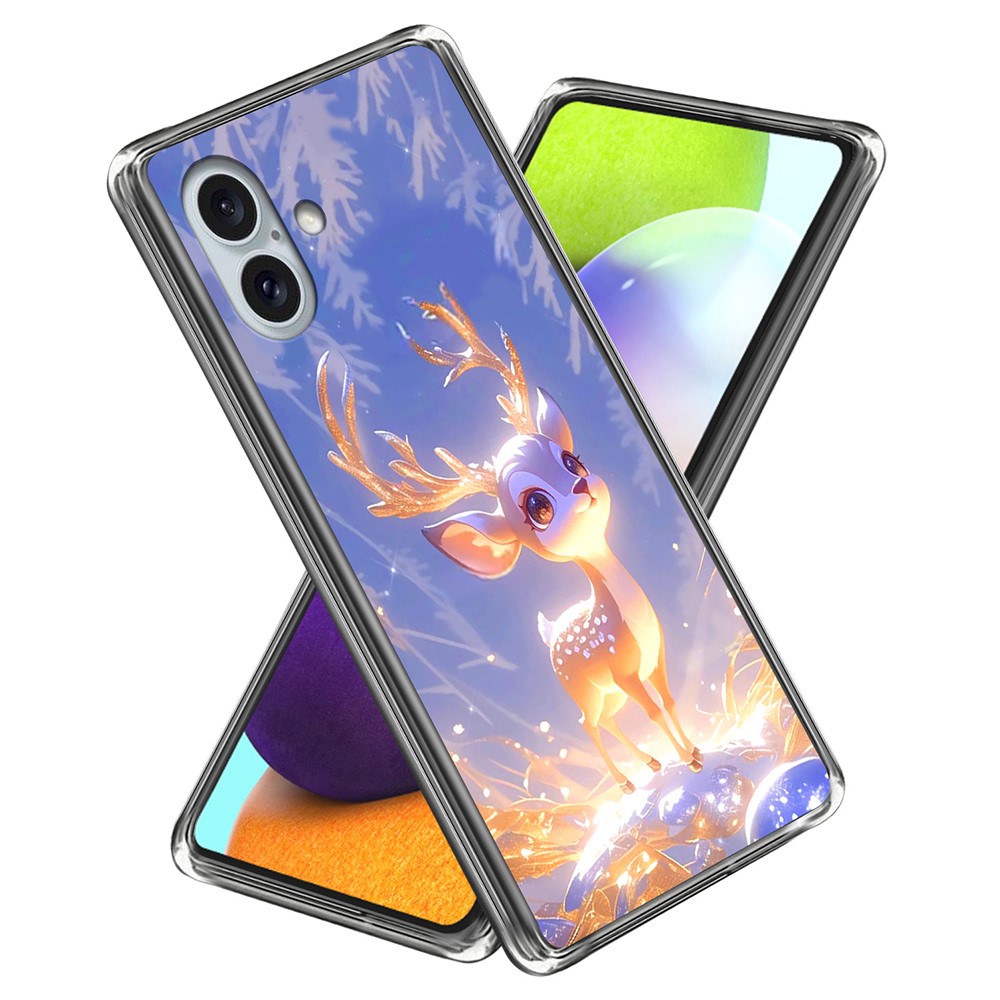 For iPhone 16 Plus Case IMD Pattern Printing TPU Shockproof Phone Cover - Dream Deer