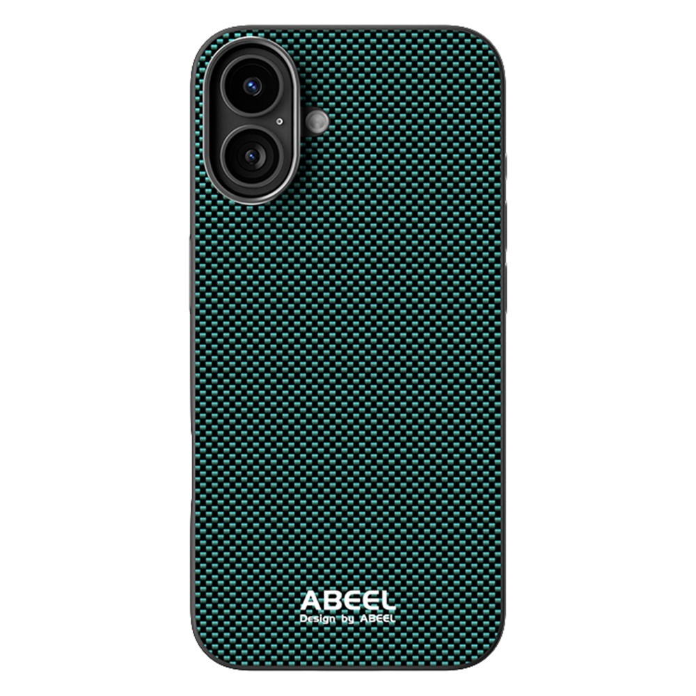 ABEEL For iPhone 16 Plus Case Compatible with MagSafe Printed PC TPU Aluminum Alloy Leather Phone Cover - Green