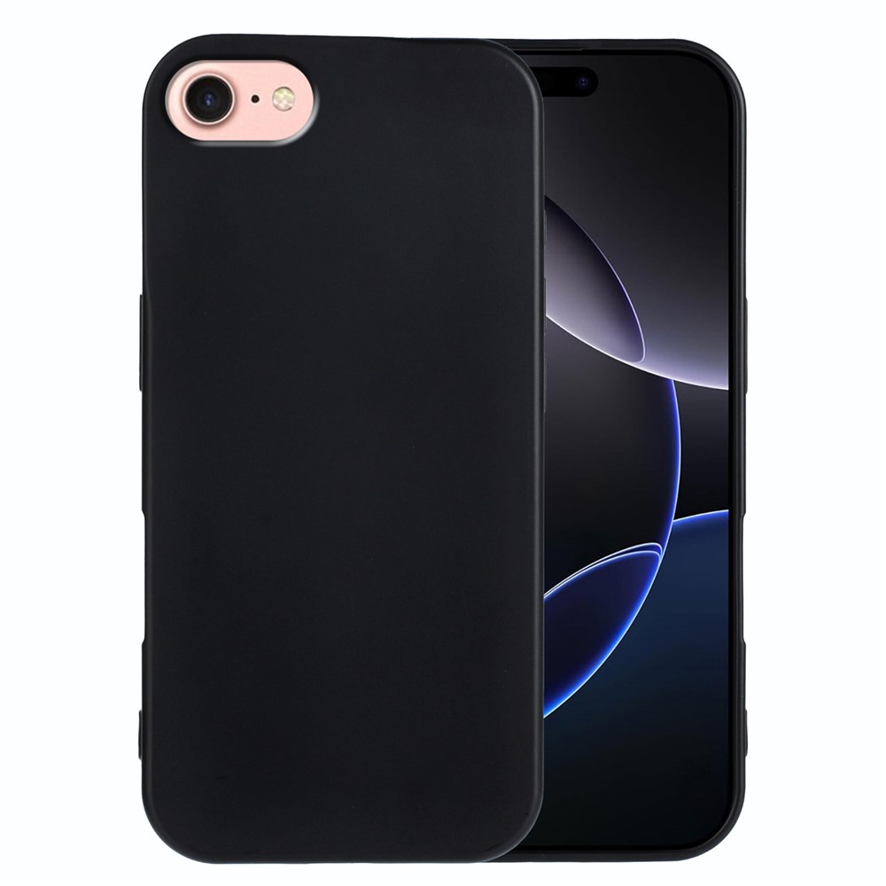 For iPhone 16e TPU Case Soft Matte Anti-fingerprint Phone Back Cover - Black