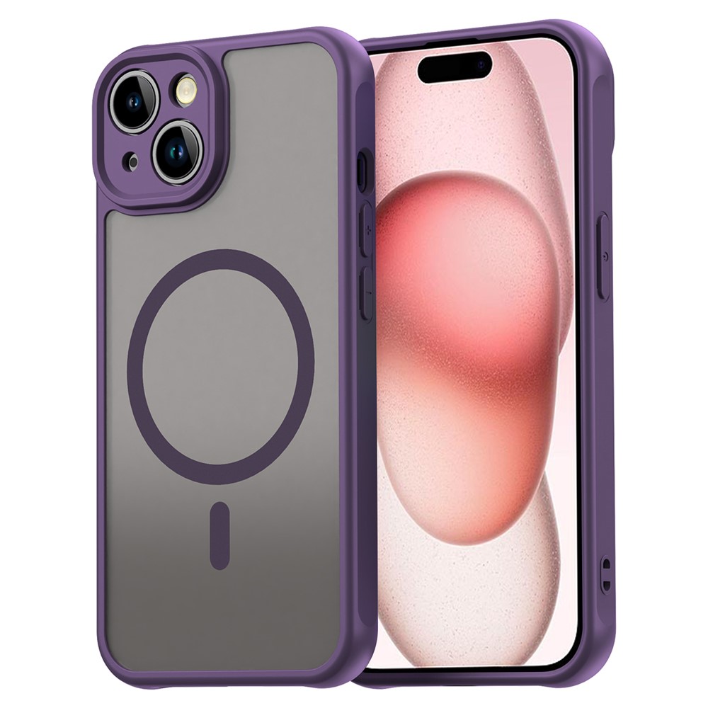 For iPhone 15 Case Compatible with MagSafe Anti Drop PC + TPU Phone Cover - Purple