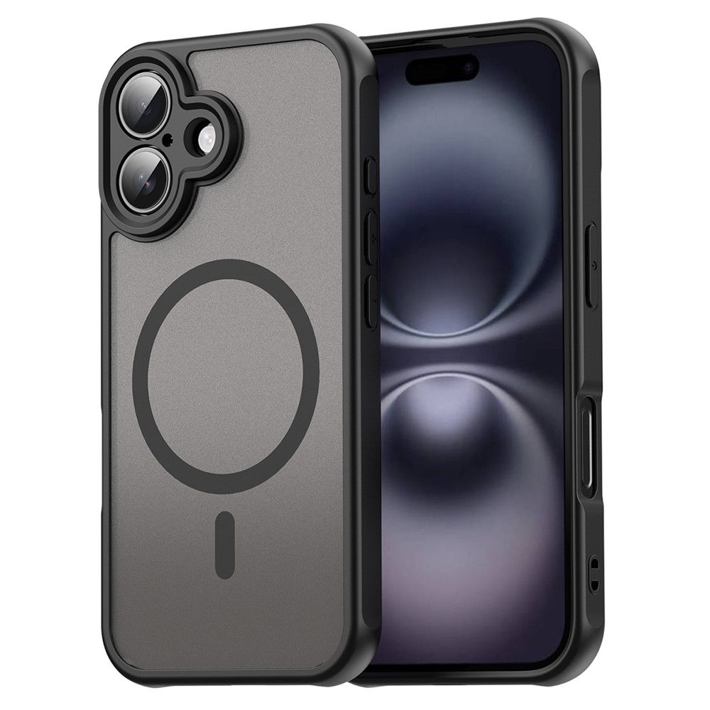 For iPhone 16 Plus Case Compatible with MagSafe Anti Drop PC + TPU Phone Cover - Black