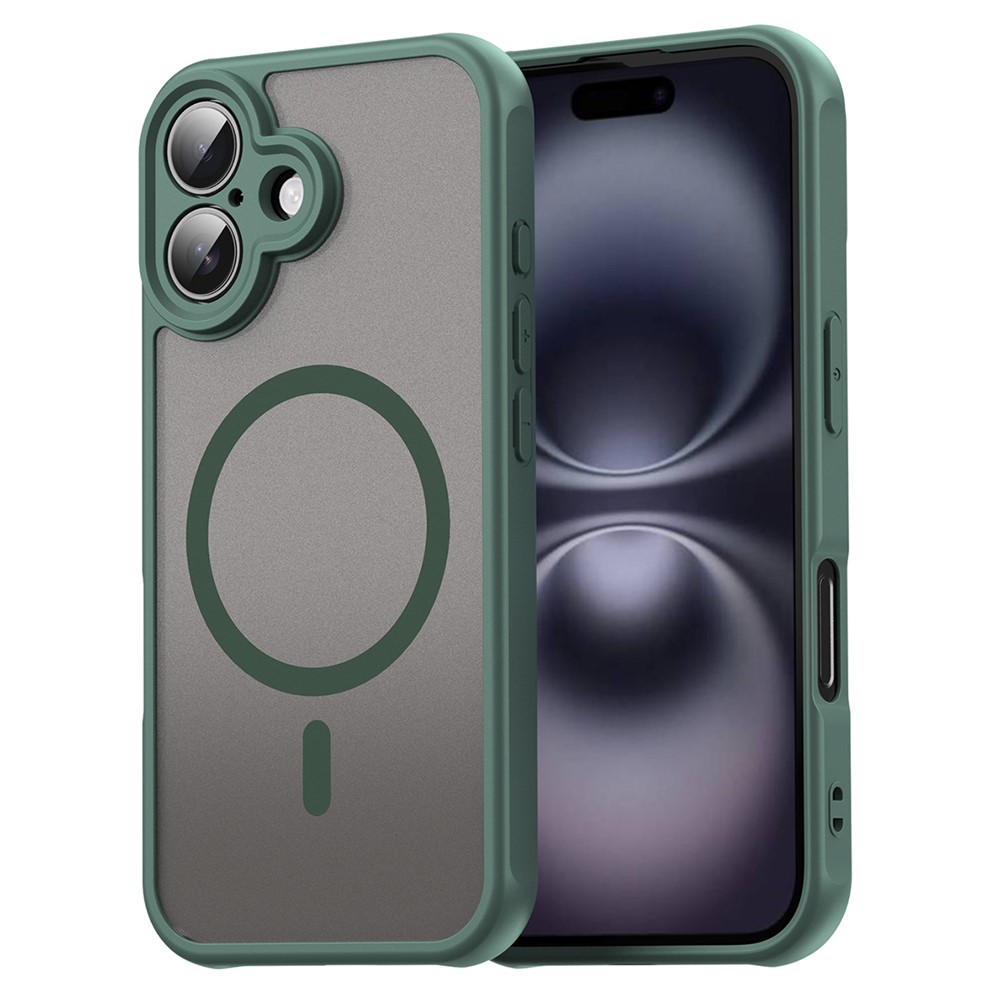 For iPhone 16 Plus Case Compatible with MagSafe Anti Drop PC + TPU Phone Cover - Green