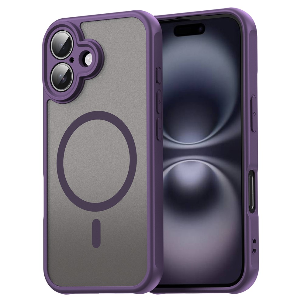 For iPhone 16 Plus Case Compatible with MagSafe Anti Drop PC + TPU Phone Cover - Purple