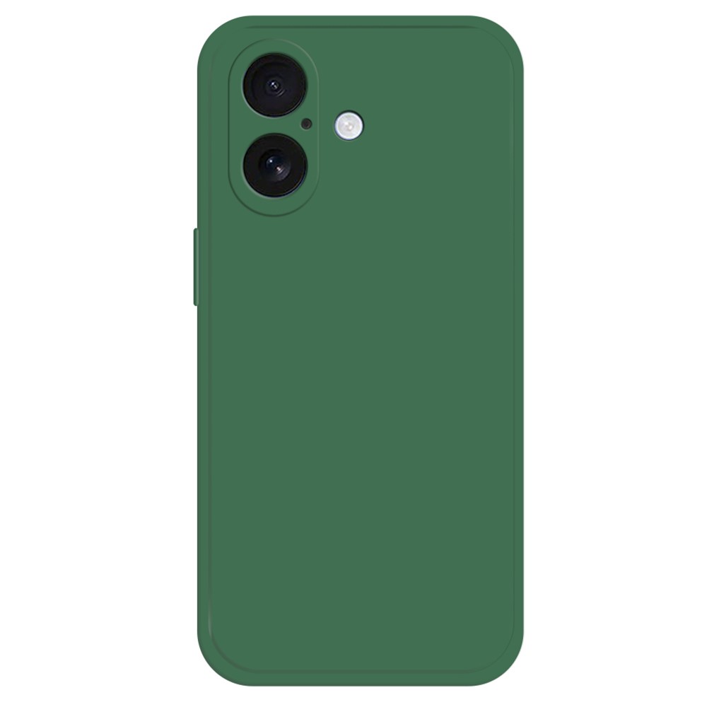 For iPhone 16 Plus TPU Case Straight Edge Protection Phone Cover - Midnight Green