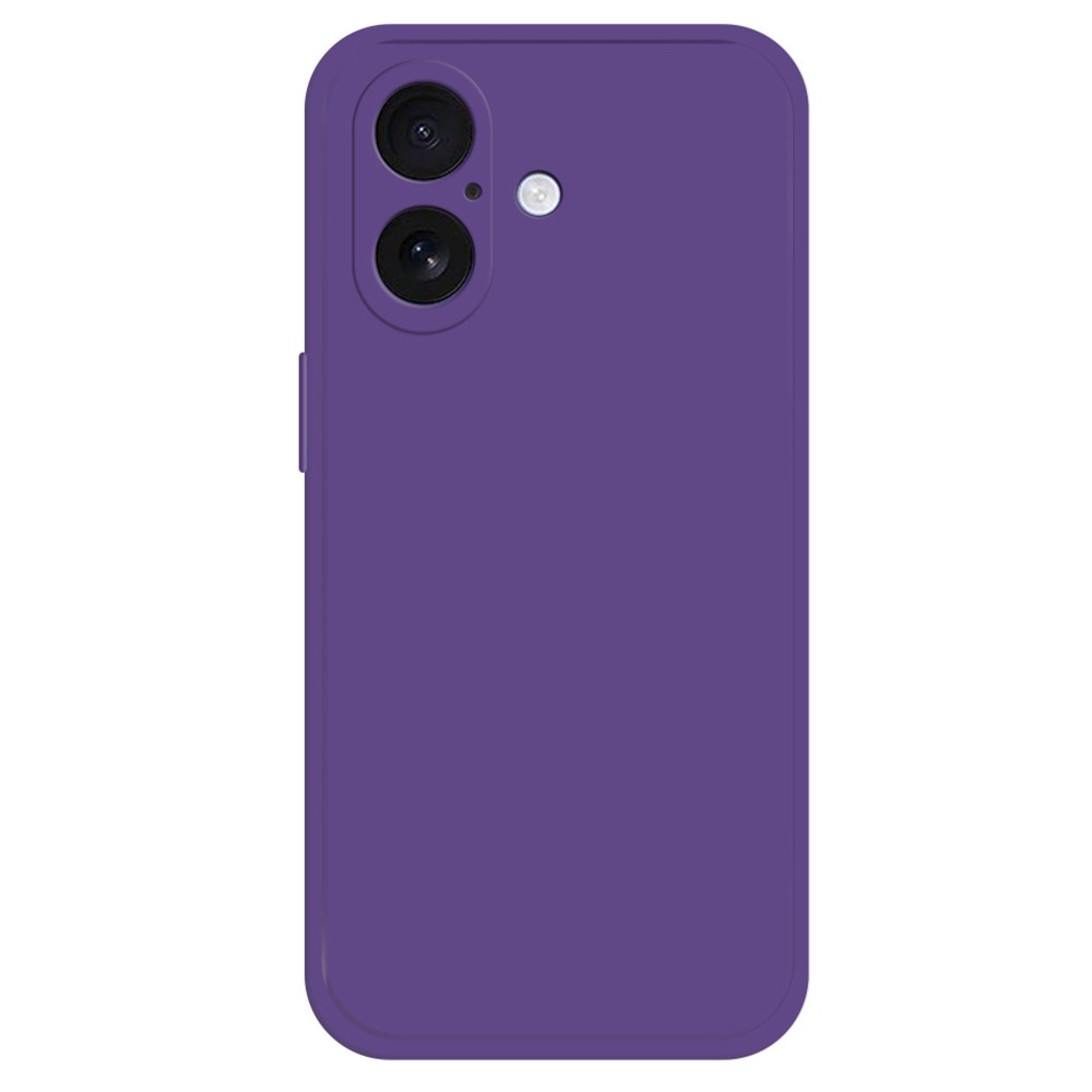 For iPhone 16 Plus TPU Case Straight Edge Protection Phone Cover - Dark Purple
