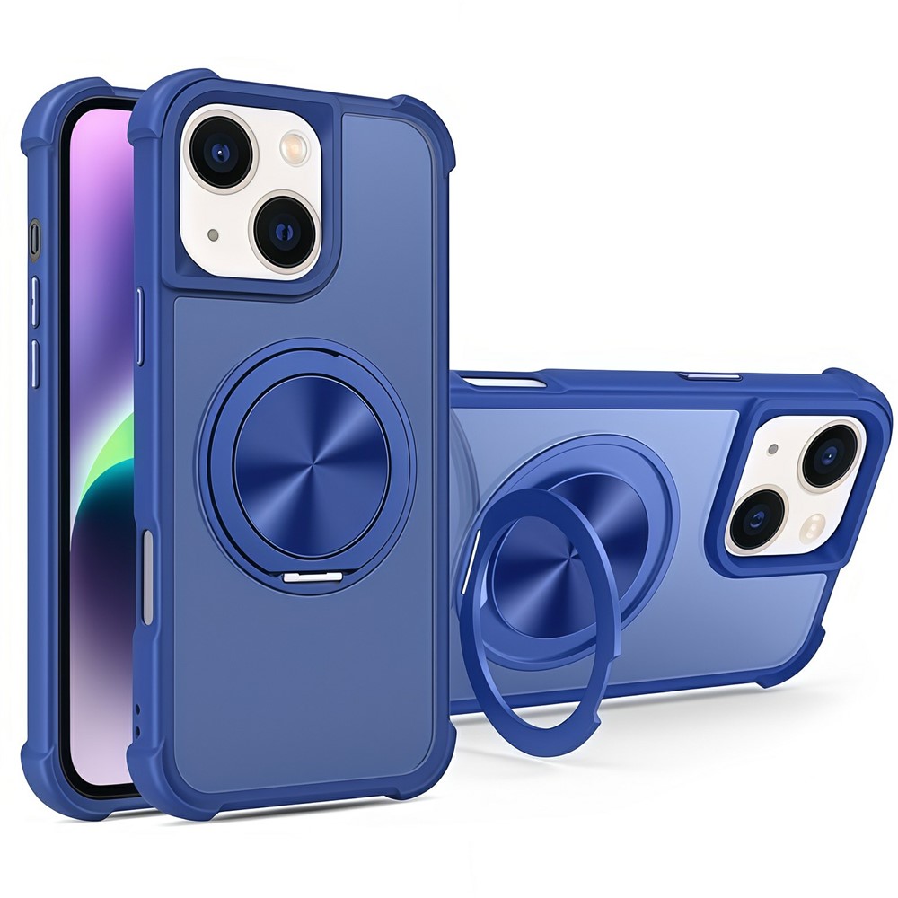 For iPhone 15 Case Compatible with MagSafe CD Vein Kickstand TPU + PC Phone Cover - Blue