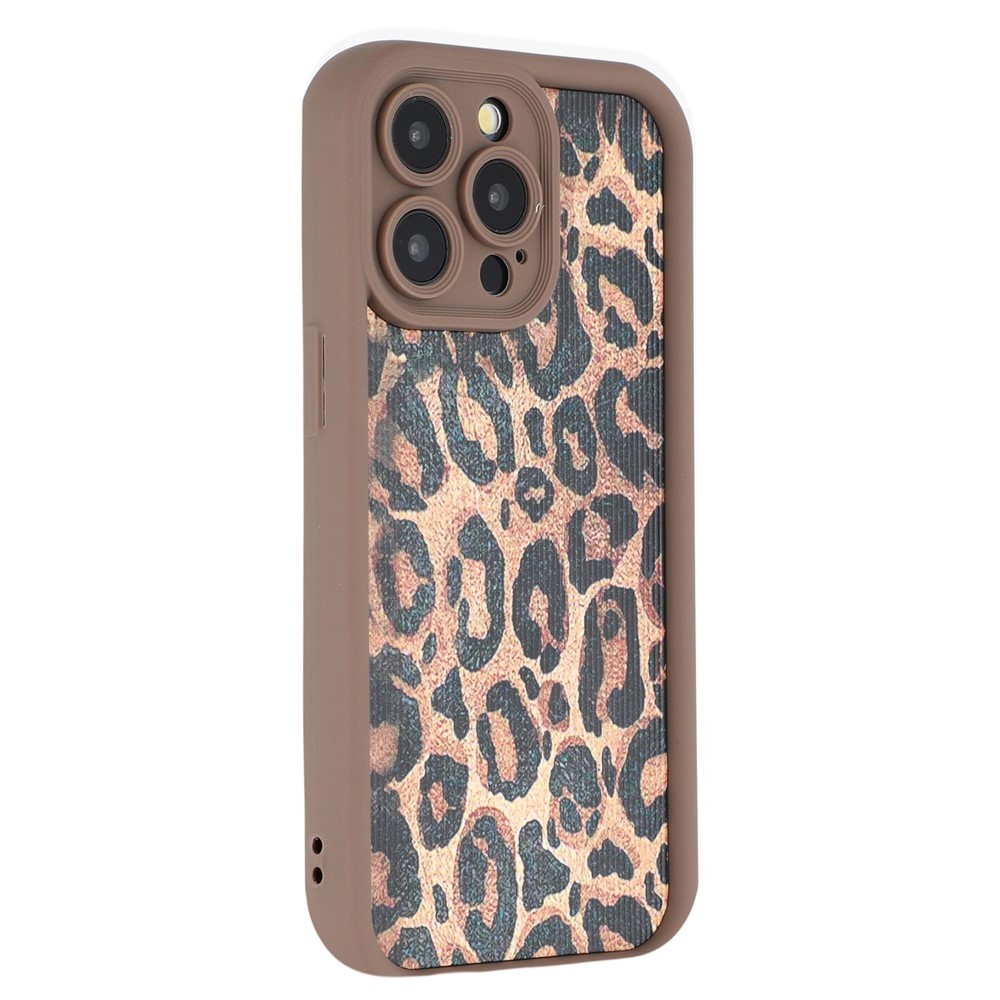 For iPhone 14 Pro Case Leopard Print TPU Precise Cutout Phone Cover - Brown