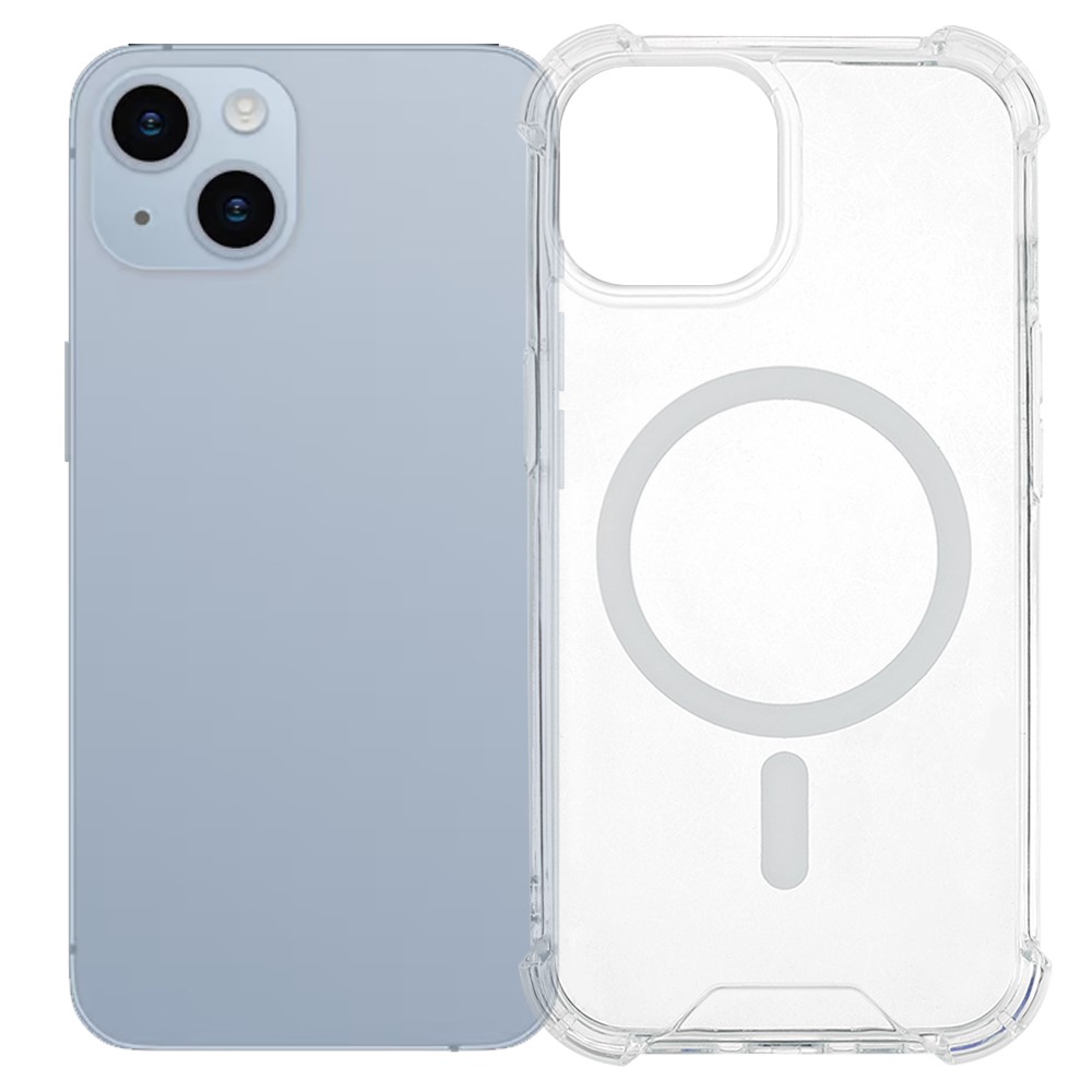 For iPhone 15 Clear Phone Case Compatible with MagSafe 1.5mm Shockproof Back Cover