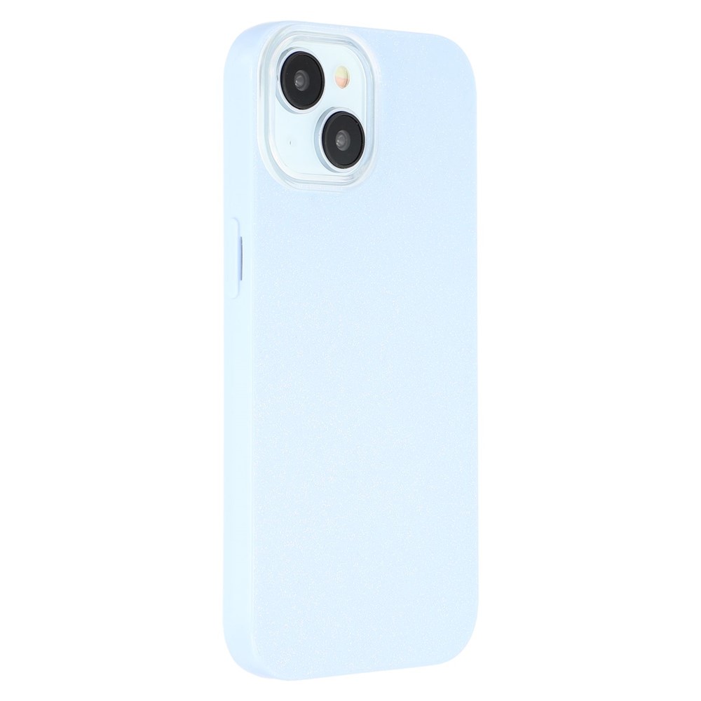 For iPhone 15 Case IMD Glitter TPU Phone Cover Large Camera Cutout - Sky Blue