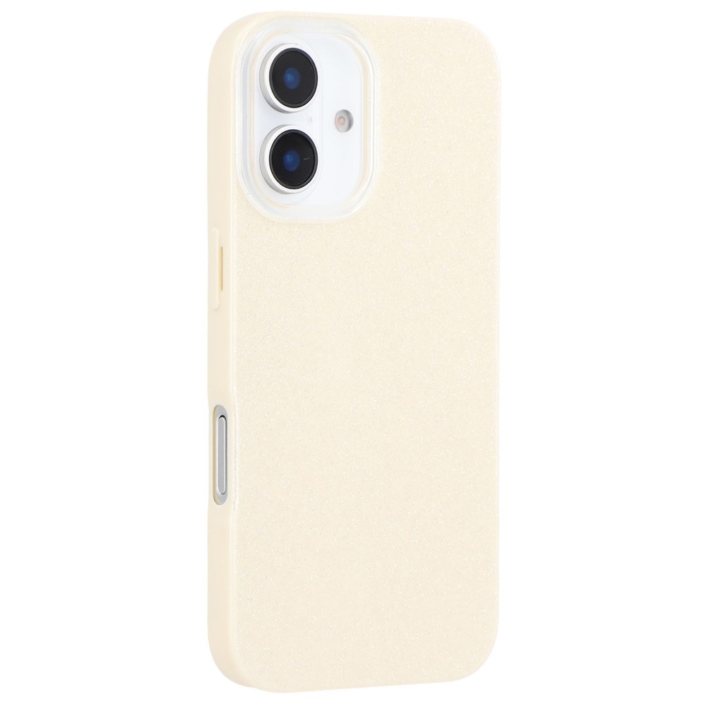 For iPhone 16 Plus Case IMD Glitter TPU Phone Cover Large Camera Cutout - Beige