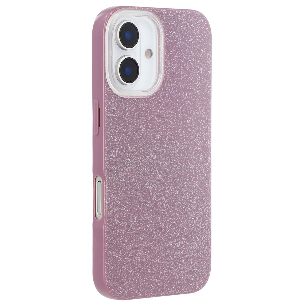 For iPhone 16 Plus Case IMD Glitter TPU Phone Cover Large Camera Cutout - Purple