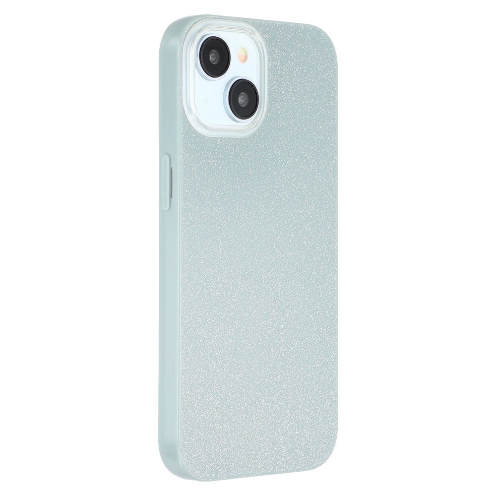 For iPhone 14 / 13 Case IMD Glitter TPU Phone Cover Large Camera Cutout - Lake Green