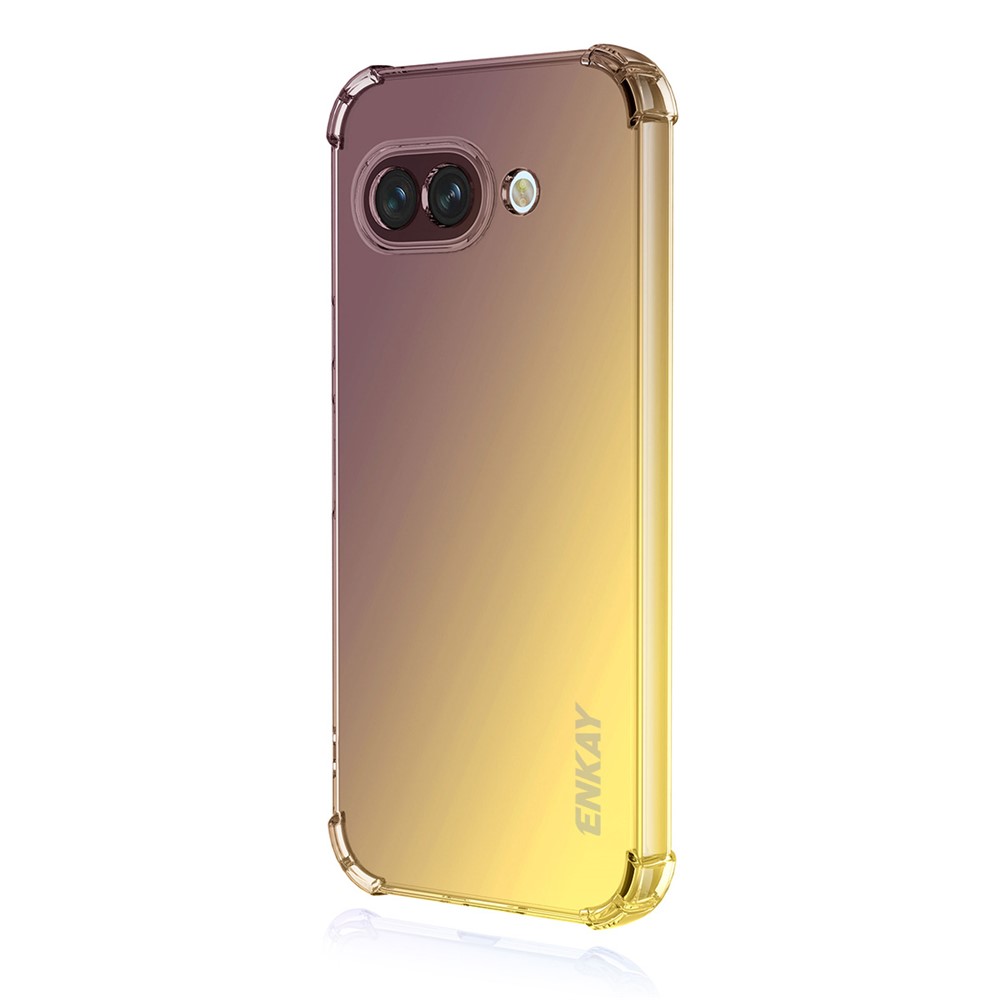 For Google Pixel 9a TPU Case ENKAY Thickened Four Corner Drop-proof Phone Back Cover - Purple / Gold