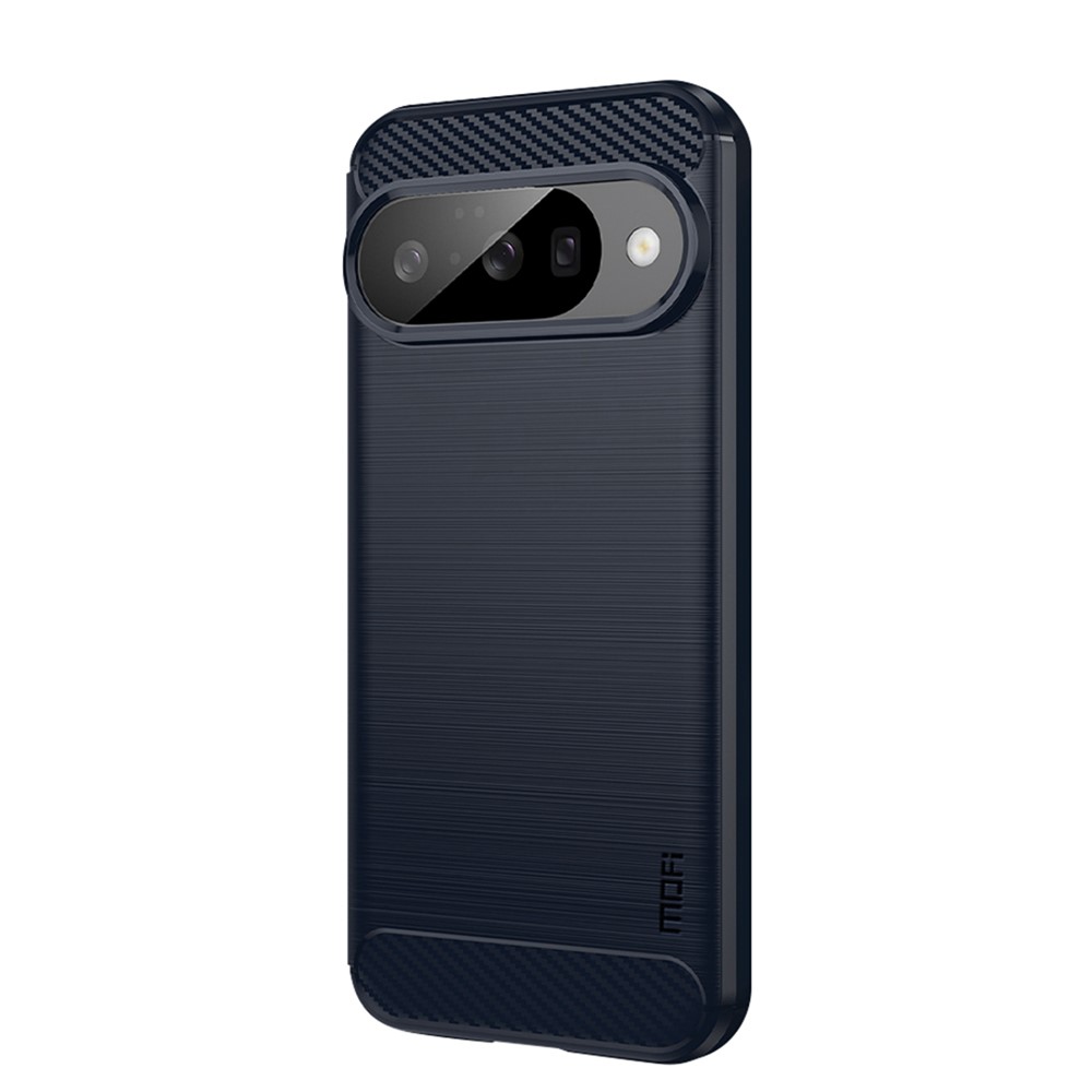 For Google Pixel 10 Pro / 10 Back Cover MOFI Brushed Texture Carbon Fiber Soft TPU Case - Blue