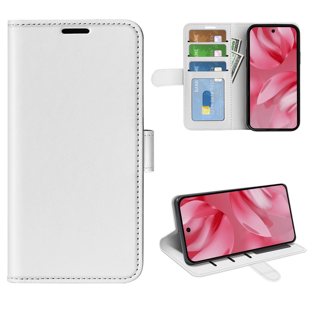 For Google Pixel 10 Case Crazy Horse Texture Stand Leather Phone Cover - White