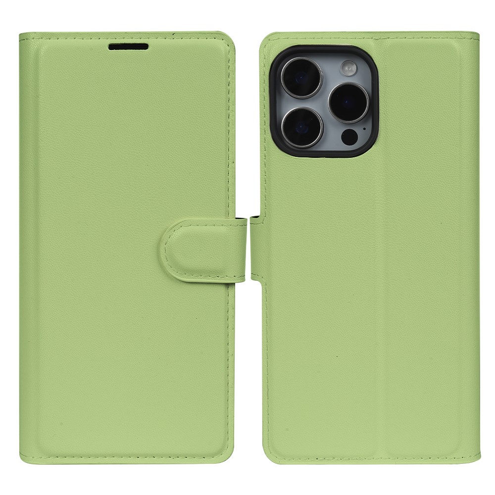 For iPhone 13 Pro Max Stand Case Biobased Eco-Friendly RPET RPVB Slim Phone Cover with Wallet - Light Green
