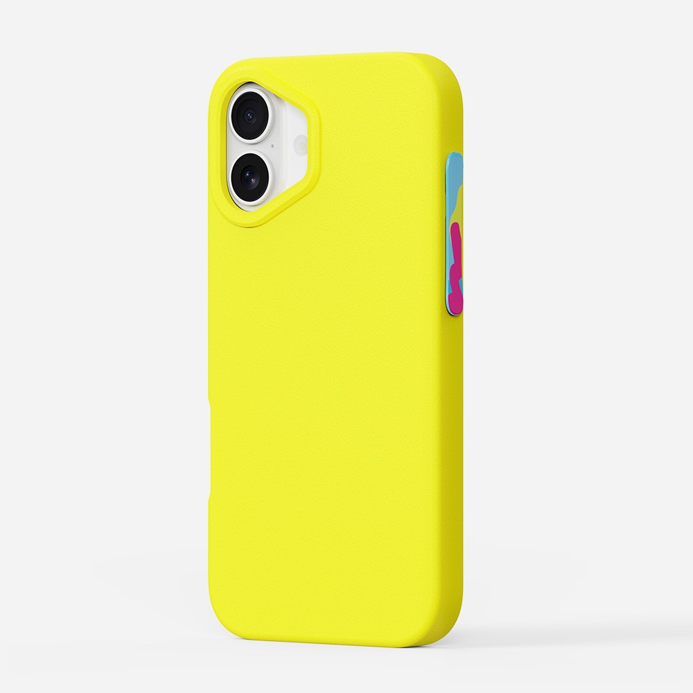 For iPhone 16 Case YOYOISLES Air Tec Series Detachable Customizable Buttons EVA Phone Cover - Yellow