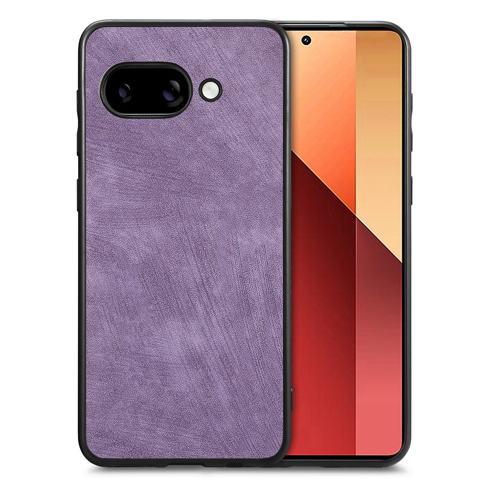 For Google Pixel 9a Case Shockproof Slim Retro Leather Phone Back Cover - Purple