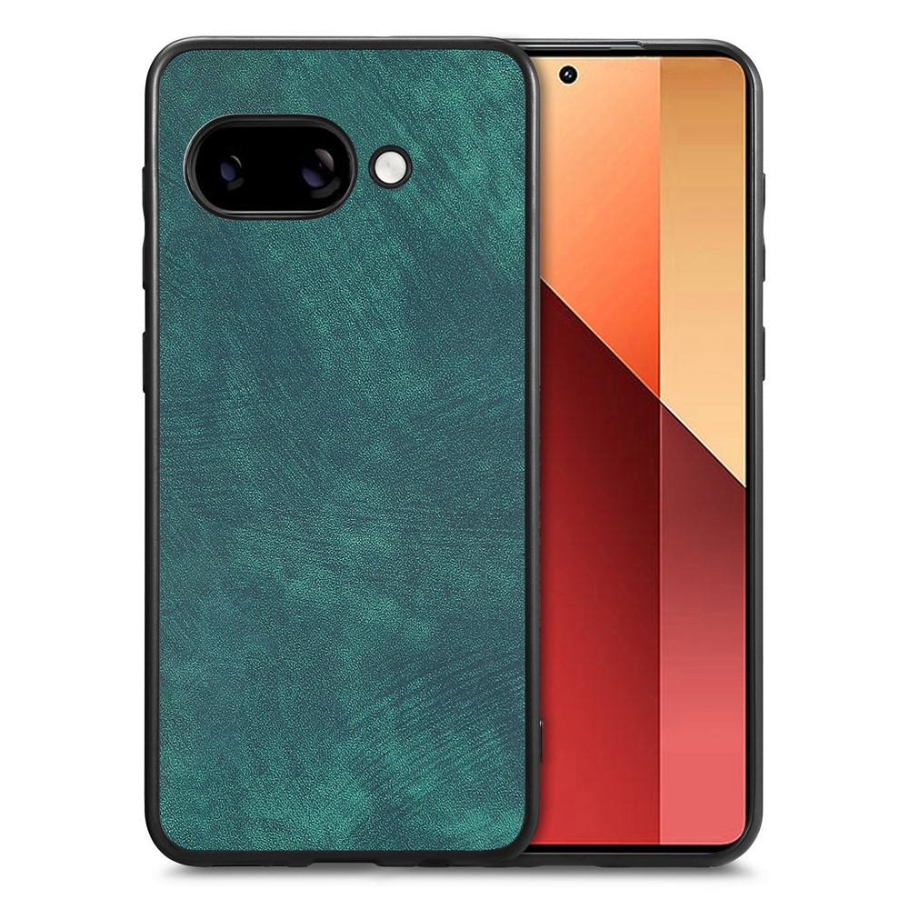 For Google Pixel 9a Case Shockproof Slim Retro Leather Phone Back Cover - Green