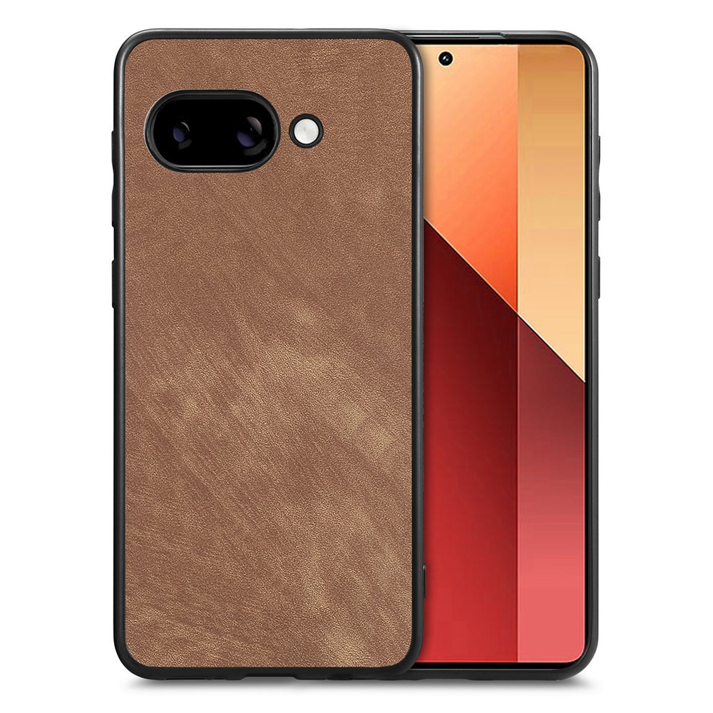 For Google Pixel 9a Case Shockproof Slim Retro Leather Phone Back Cover - Brown
